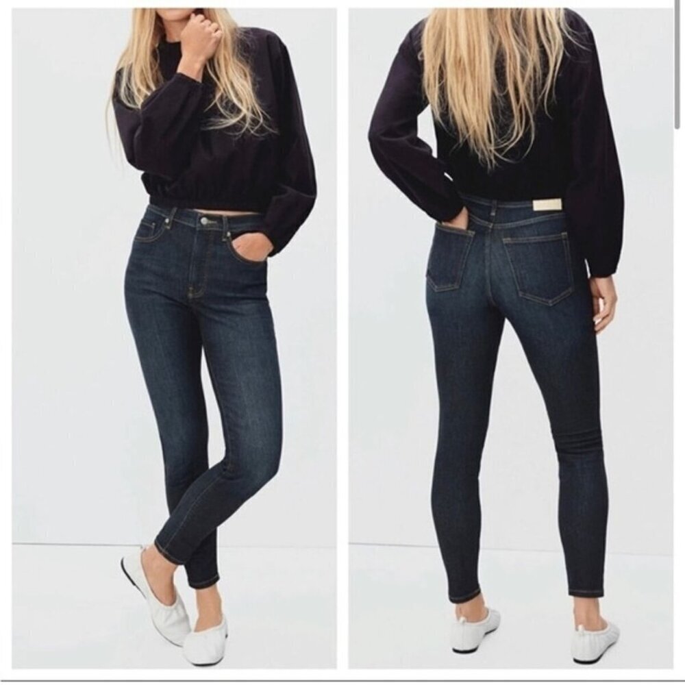 Everlane Women's size 26 The High Rise Skinny Ankle Stretch Jean Dark Wash